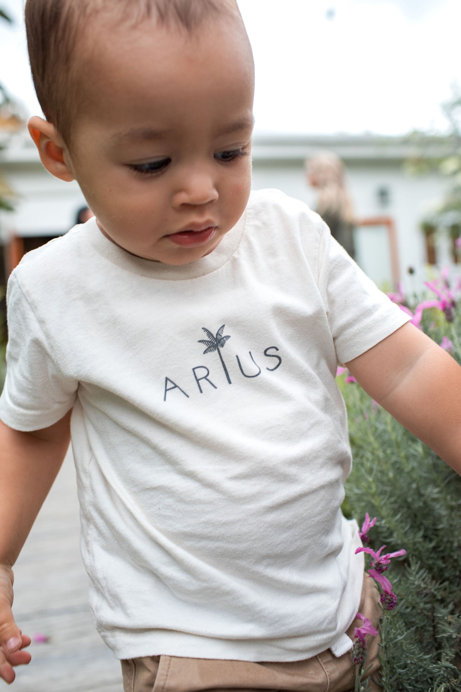 Organic cotton baby tee ethically made in natural colour